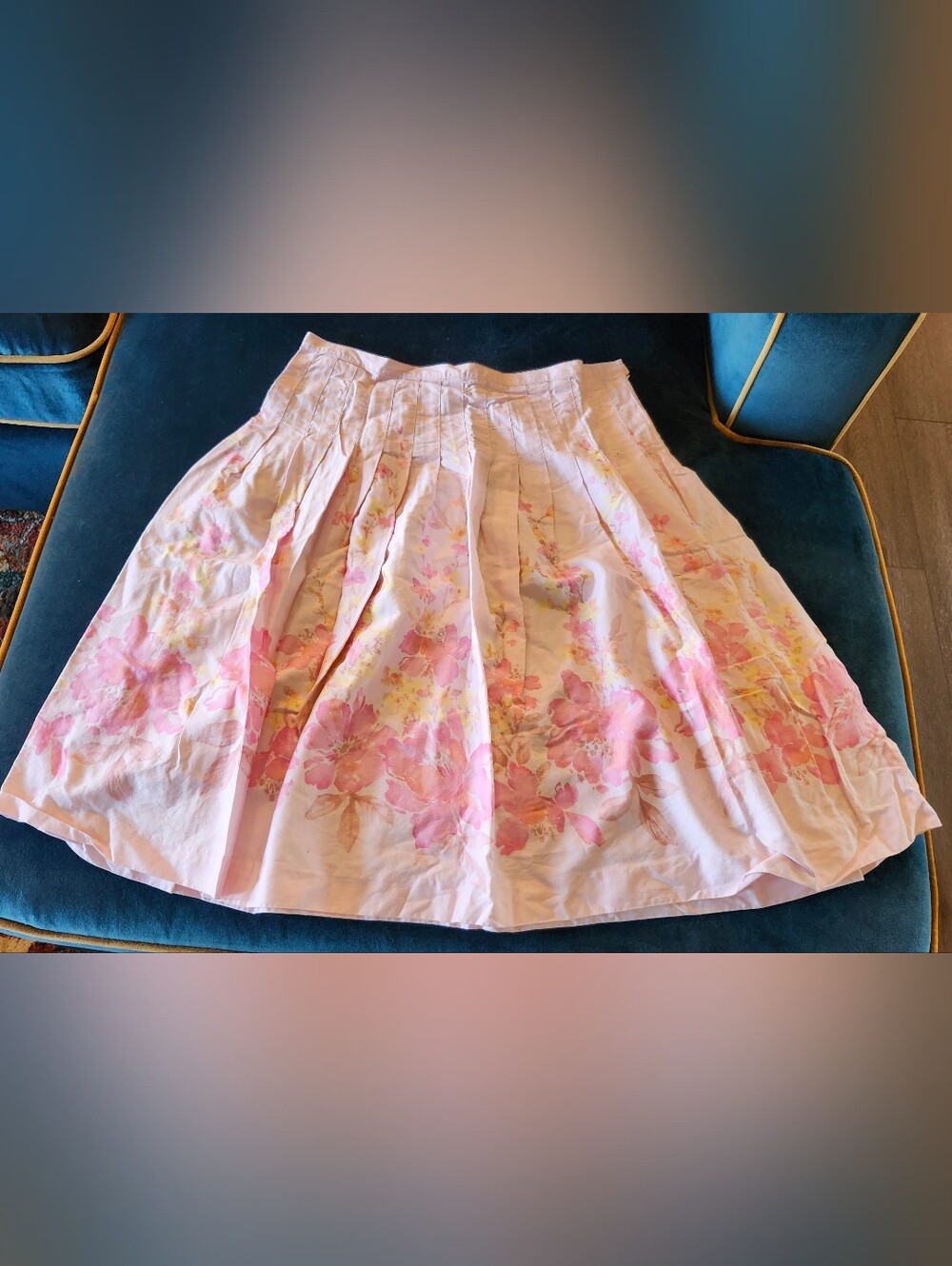 Bandolino Pink Floral Pleated A-Line Skirt